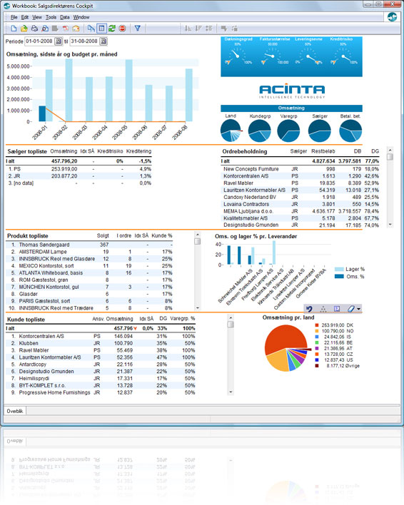 Business Intelligence dashboard til Dynamics Nav/Navision, der giver salgschefen det daglige overblik
